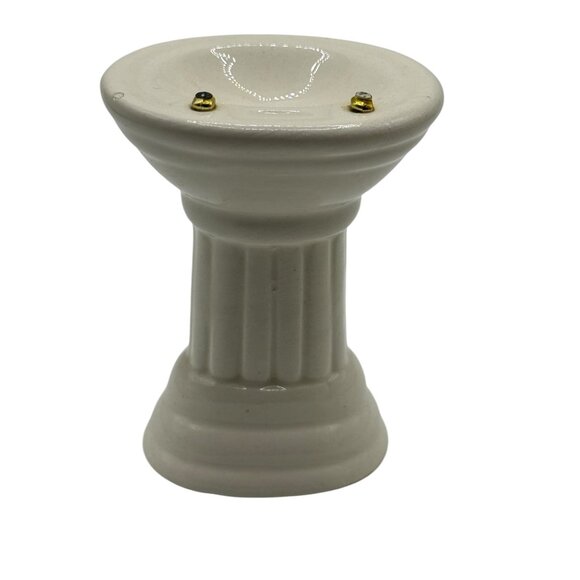 Doll House Ceramic Pedestal Sink With Brass Accents Which are broke off - Picture 3 of 6
